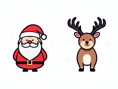 Santa and reindeer illustration, , JPG, PNG and AI