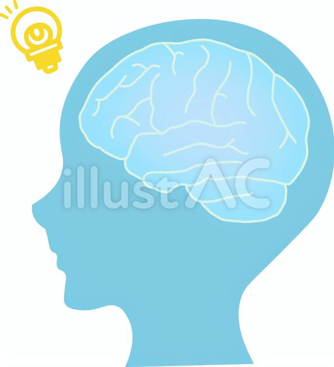 人体　脳　 人体,人工知能,ひらめきのイラスト素材