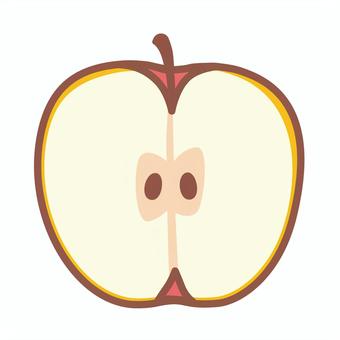 半分に切ったりんご りんご,半分,カット,断面,種,つるのイラスト素材