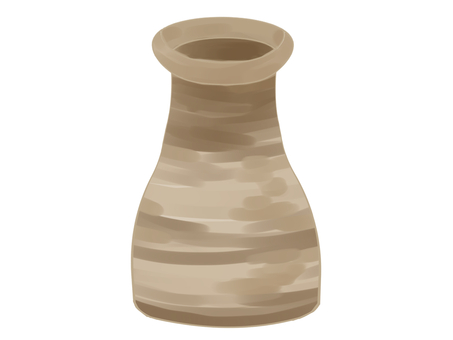 焼き物風の花瓶 花瓶,壺,ベージュ,茶色,陶器,焼き物,陶芸のイラスト素材