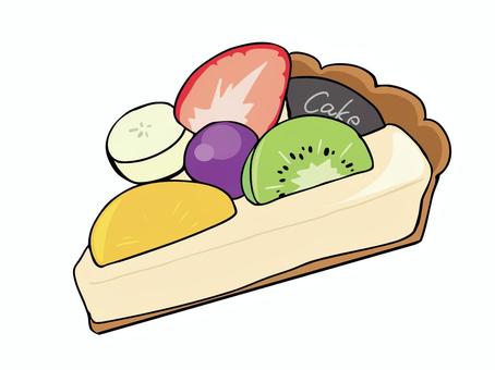 フルートタルト フルートタルト ケーキ,フルーツタルト,いちご,キウイ,バナナ,ぶどう,オレンジ,スイーツ,洋菓子,食べ物のイラスト素材
