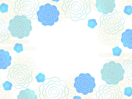 和風の花の背景15 和風,和柄,正月,花,梅,牡丹,年賀状,背景,フレーム,装飾のイラスト素材