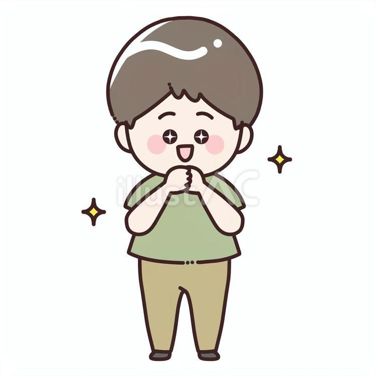 ときめく男性のイラスト 男性,男,男の子のイラスト素材