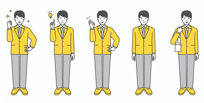 制服姿の男子学生の全身イラスト素材 高校生,中学生,学生,生徒,制服,ブレザー,人物,男子,学校,笑顔のイラスト素材