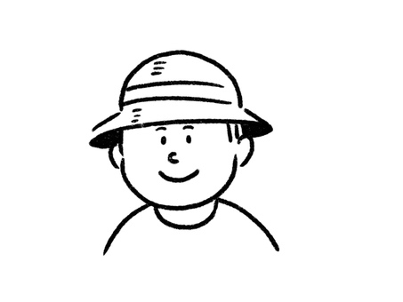 帽子 男の子 線画 帽子 男の子 線画 帽子,男の子,人物のイラスト素材