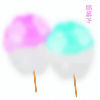 綿菓子 綿菓子,甘い,縁日,ふわふわ,綿のイラスト素材