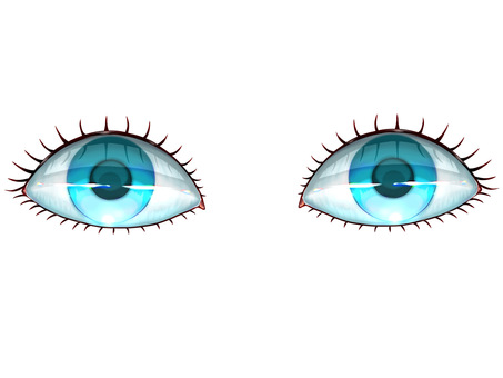 Illustration, eye, light blue, hand drawn, 