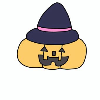 帽子を被ったかぼちゃ ハロウィン,シンプル,秋,ジャック・オー・ランタン,帽子のイラスト素材