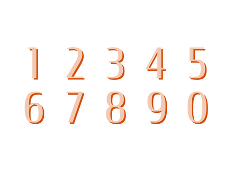 簡單數字橙色版插圖, 簡單數字橙色版插圖, 數字, 橙色, 簡單,