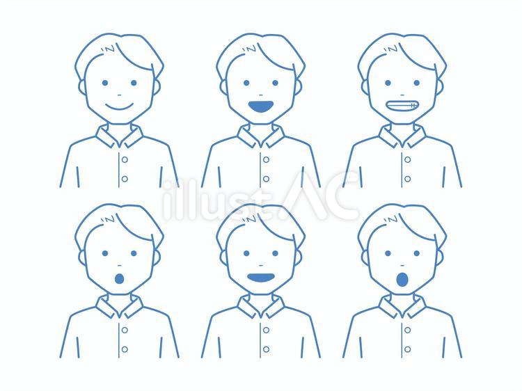 男性　あいうえおの口の形 男性,人物,若いのイラスト素材