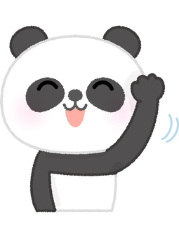 パンダえへへ パンダ,照れる,笑顔,熊,白黒,動物のイラスト素材