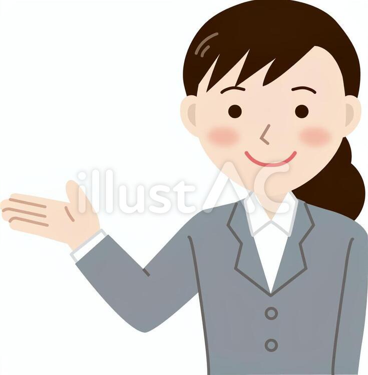 ご案内（女性） 人物,女性,ご案内のイラスト素材