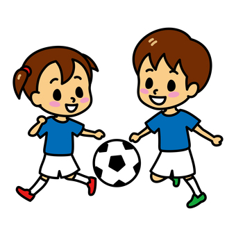 子供　サッカー こども,サッカー,習い事,サッカー教室,サッカー部,小学生,男の子,女の子,キック,男女のイラスト素材