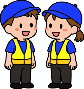 紺の倉庫作業員の人です。 倉庫,作業員,シンプル,輸送,物流,労働,仕事,スタッフ,搬入,作業のイラスト素材