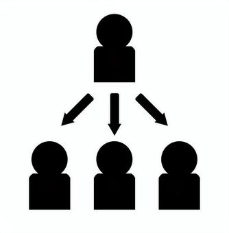 共有のシルエット 人,人物,共有,複数,伝達,関係,連携,協力,説明,グループのイラスト素材