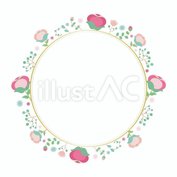 花のリースイラスト No 無料イラストなら イラストac