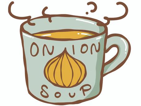 オニオンスープ オニオンスープ,玉ねぎスープ,玉ねぎ,スープ,あたたかい,飲み物,カップのイラスト素材