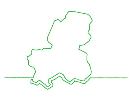 岐阜の一筆書き 岐阜,地図,一筆,線画,手描き,挿絵,ワンポイント,素材,商用可,無料のイラスト素材