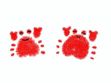 かわいいカニ カニ,かわいい,手描き,生き物,ハサミのイラスト素材