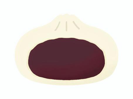 あんまんの中身 あんまん,あんこ,小豆,肉まん,中華まん,食べ物,中華料理,冬,ホカホカ,中身のイラスト素材
