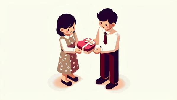 person giving valentine chocolate, , JPG