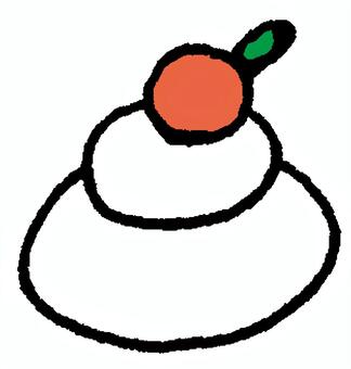 鏡餅 鏡餅,餅,橙,白,正月,お供え物,冬,年賀状,シンプル,素朴のイラスト素材