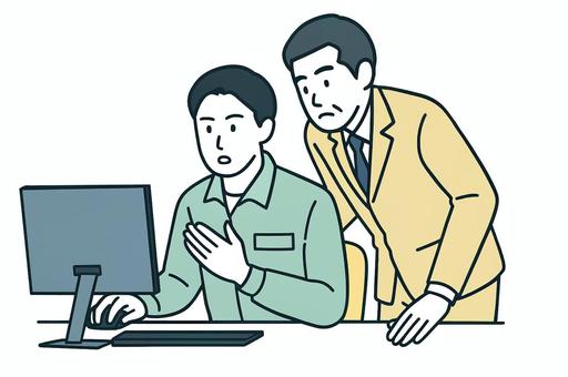 上司に報告する社員 ビジネス,職場,報告のイラスト素材