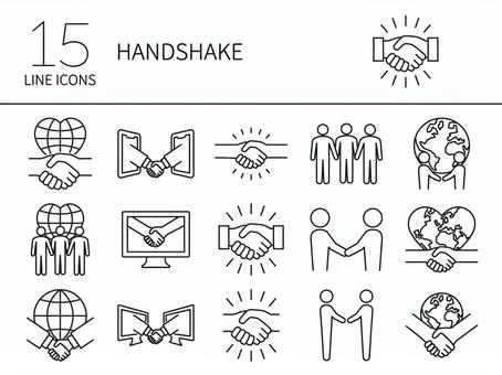 Handshake icon set, JPG, PNG and EPS Handshake icon set, aperto de mão, terra, global, JPG, PNG and EPS