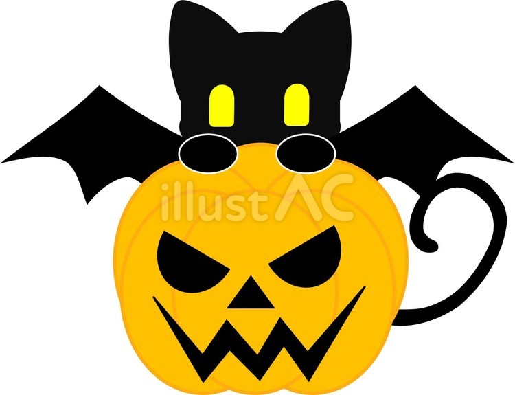 ハロウィン　かぼちゃとねこ ハロウィン,かぼちゃ,パンプキンのイラスト素材