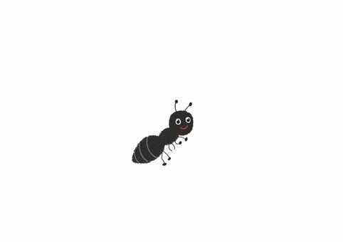まあるいたまご（アリ２） アリ,昆虫,動物,ほのぼの,保育素材,幼稚園,福祉施設,ゆるカワ,絵本風イラストのイラスト素材