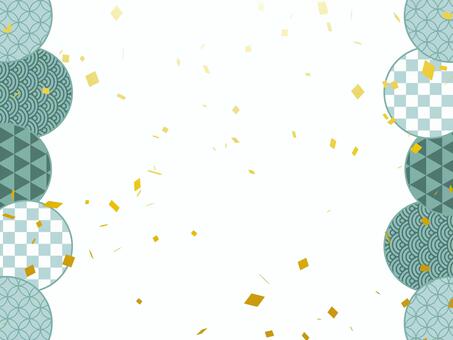 正月和風フレーム年賀状 年賀状,和柄,和風,正月,可愛い,美しい,ベクター,紙吹雪,パーティー,お祝いのイラスト素材