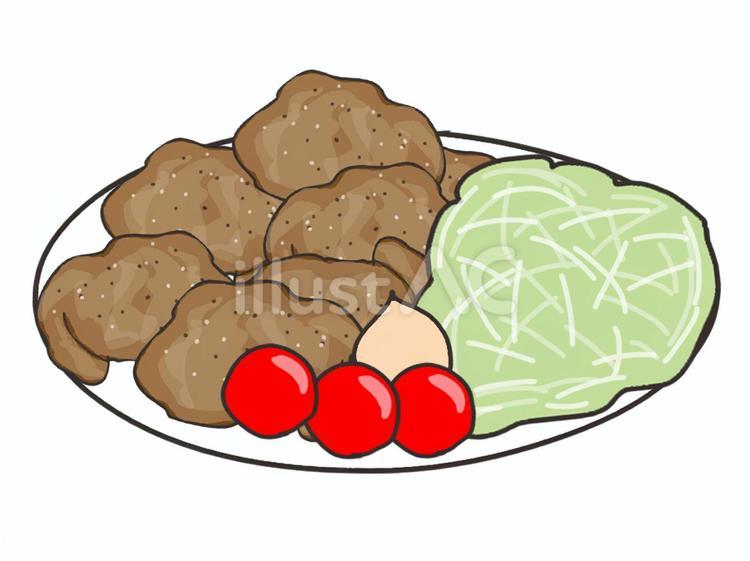 唐揚げ 唐揚げ,マヨネーズ,トマトのイラスト素材