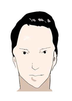 Illustration, a human, male, face, 