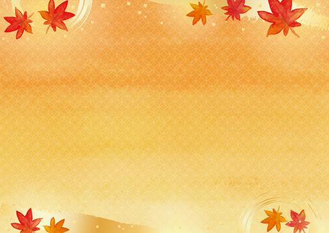 背景901 背景,秋,紅葉,和風,オレンジ,和柄,七宝柄,きれい,水彩,華やかのイラスト素材