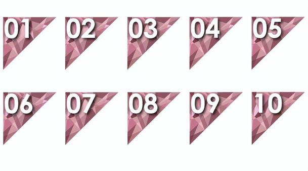 ナンバリングアイコン ナンバリングアイコン 番号,数字,ナンバリング,アイコン,マーク,三角形,赤色のイラスト素材