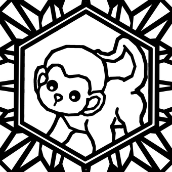 シームレスなモザイク　干支 申　o 申,猿,サル,干支,動物,正月,年賀状,背景素材,線,バックグラウンドのイラスト素材