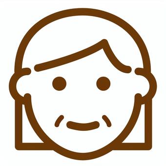 線描人祖母, 笑脸, 女, 图标, JPG, PNG 和 AI