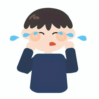 号泣する/泣く男の子 号泣する/泣く男の子 泣く,かなしい,不安,鬱,痛い,感情,子供,こども,男の子,男児のイラスト素材