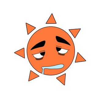寝不足な太陽 寝不足な太陽 デフォルメ,太陽,眠気,天気,気候,よだれ,晴れのイラスト素材