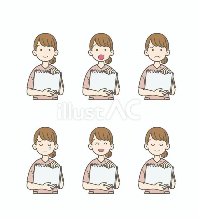 看護師　女性　画用紙 画用紙,カード,説明のイラスト素材