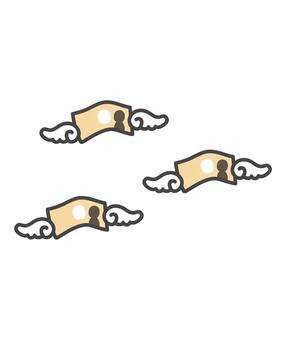 羽の生えたお金のイラスト お金,お札,散財,支出,出費,支払い,出金,経費,生活費,費用のイラスト素材