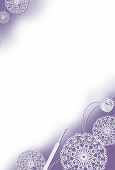 故人の趣味の喪中はがきレース編み2 喪中はがき,年賀状,背景,挨拶,テンプレート,趣味,レース編み,かぎ針糸,思い出,偲ぶのイラスト素材