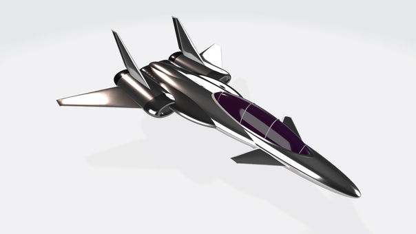 カナード翼＋デルタ翼のメタリック偵察機② 戦闘機,偵察機,コックピット,ライト,ジェット,ブースター,パワーノズル,垂直尾翼,デルタ翼,前進翼のイラスト素材