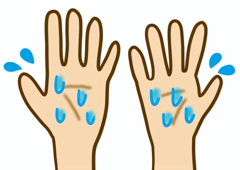 手掌多汗症 多汗症,手掌,手汗,汗,汗っかき,ベタベタ,大量,手,掌,手掌多汗症のイラスト素材