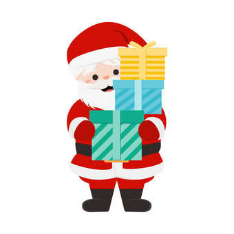 沢山のプレゼントを抱えたサンタクロース