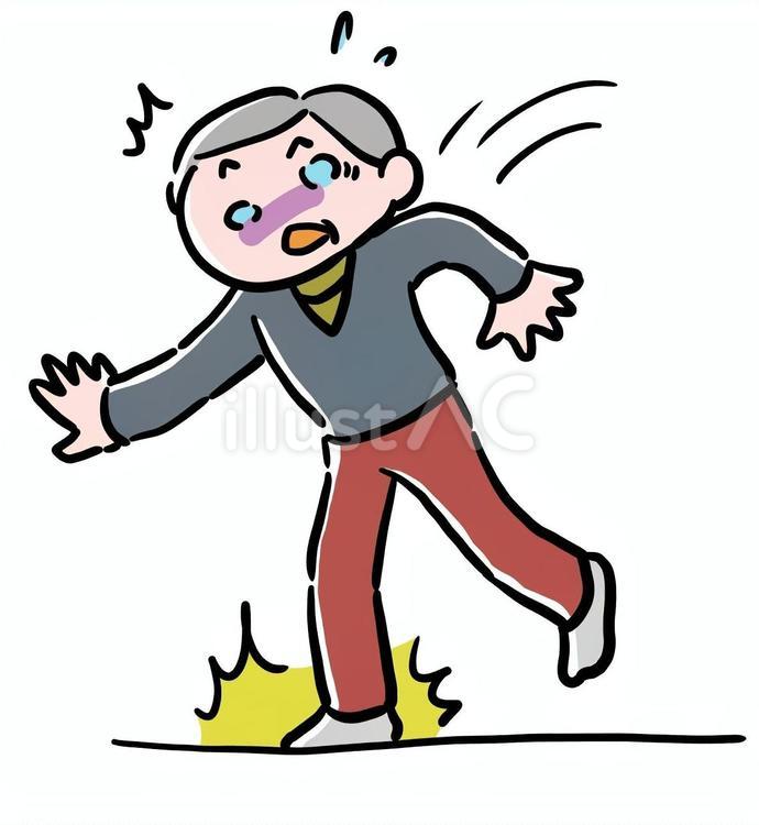 つまずく高齢男性 男性,高齢者,老人のイラスト素材