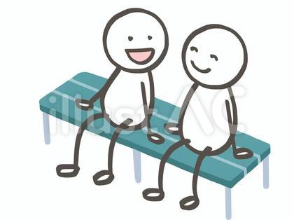 棒人間 ベンチでおしゃべり