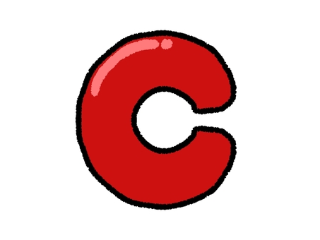 アルファベット　C c,アルファベット,文字,大文字,小文字,英語,赤,手描き,シンプル,挿絵のイラスト素材