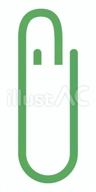 ゼムクリップ(挟む用2/グリーン) クリップ,ゼムクリップ,緑のイラスト素材