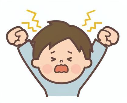 駄々をこねる男の子 ストレス,イライラ,わがまま,駄々,怒る,不満,叫ぶ,騒ぐ,怒り,感情のイラスト素材